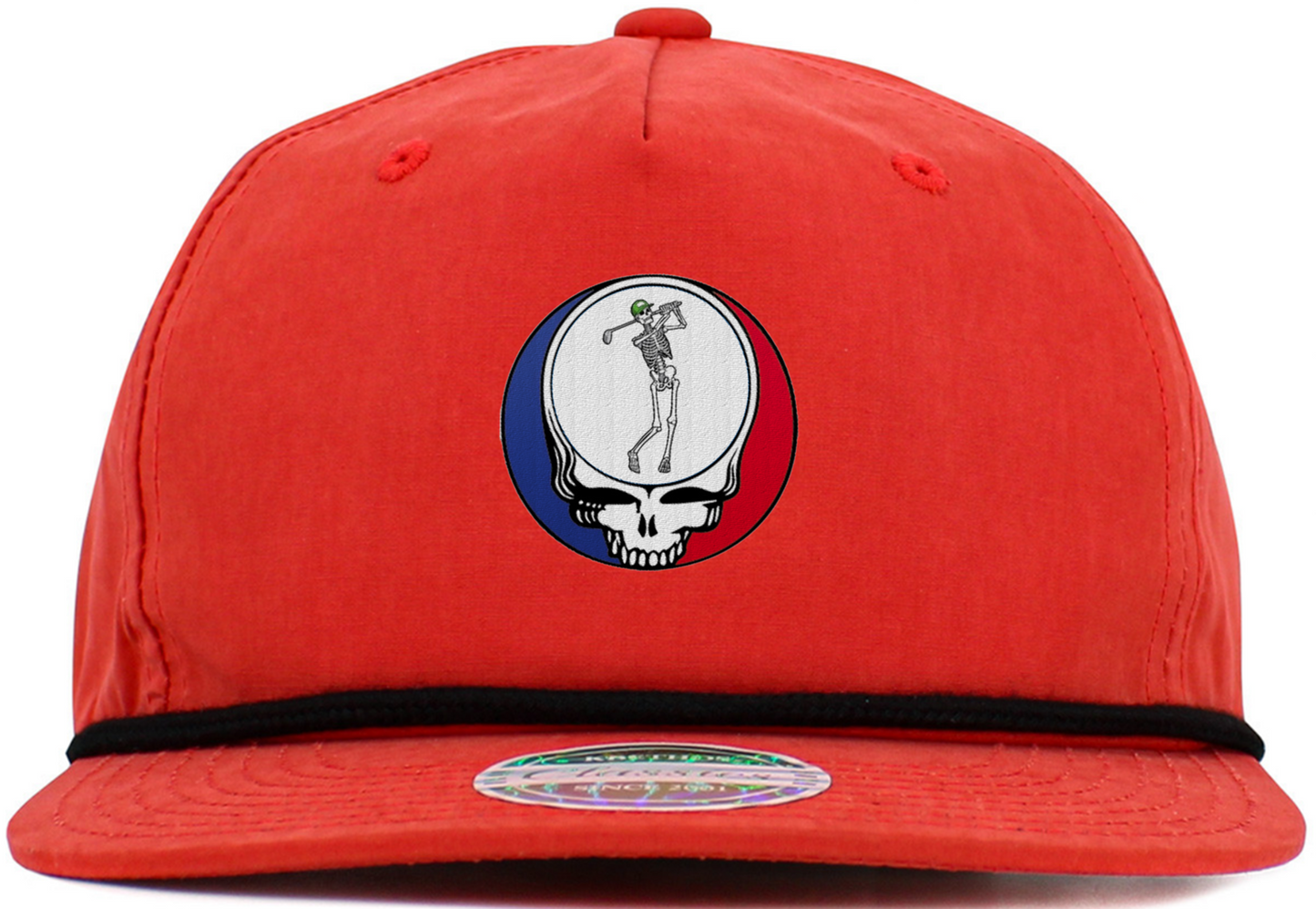 Skeleton Golfing Steal Your Face Baseball Hats (5-Panel Brim Rope)
