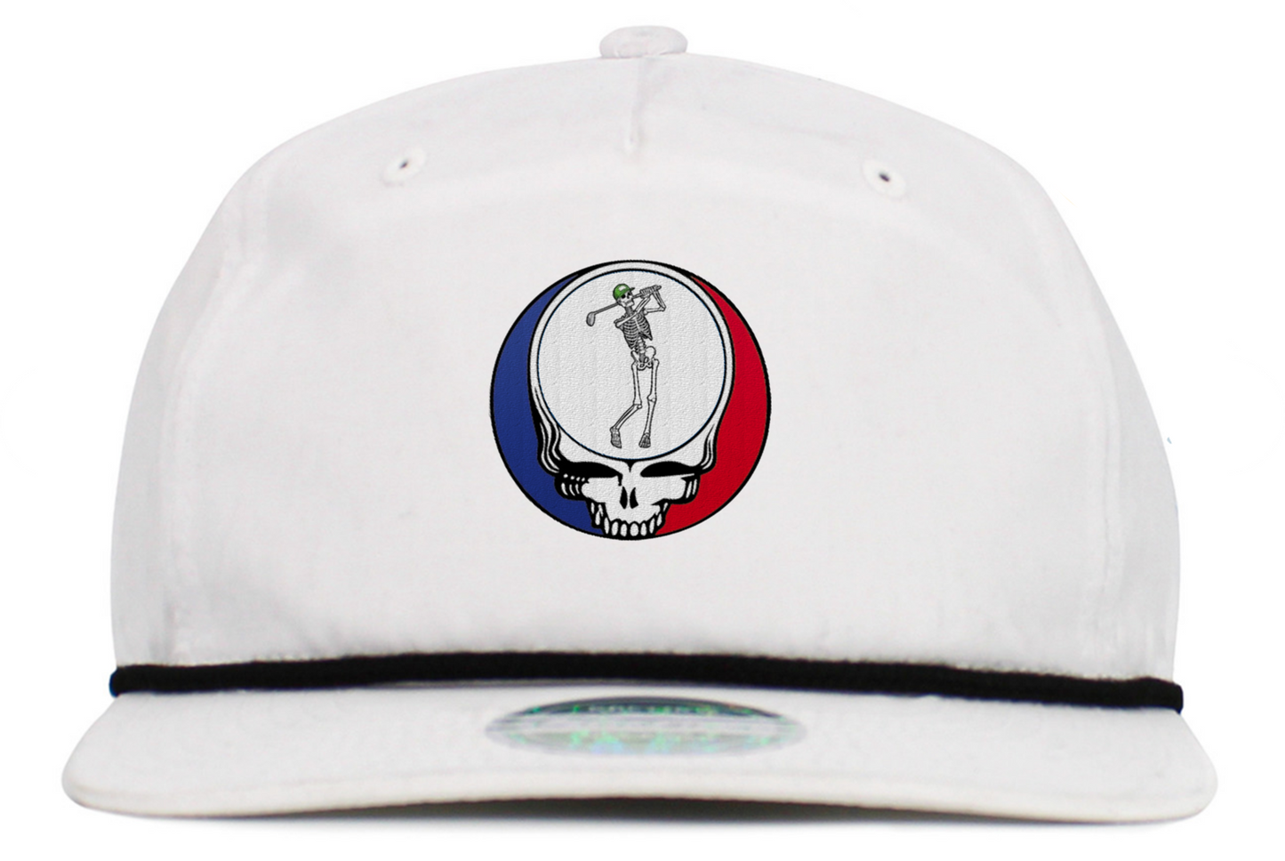 Skeleton Golfing Steal Your Face Baseball Hats (5-Panel Brim Rope)