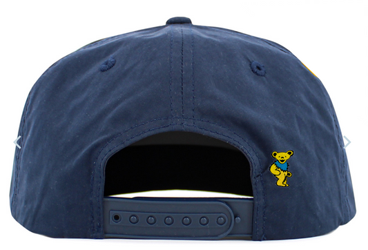 Grateful Dead Dancing Bear Baseball Hat – (5-Panel Brim Rope), Blue, Rear View