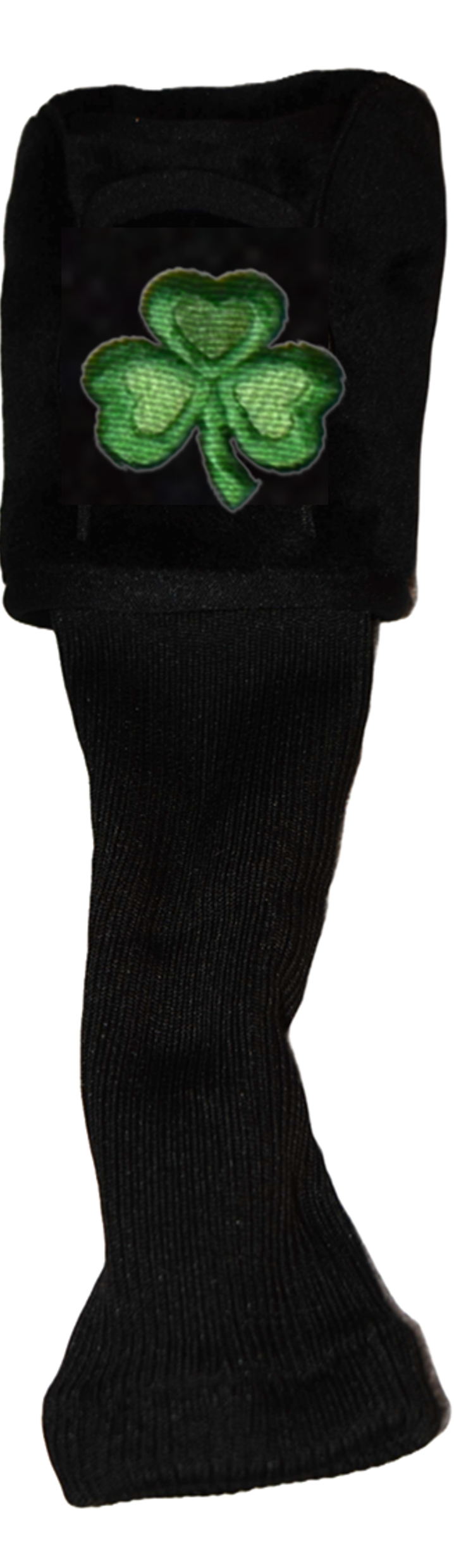 Irish Shamrock Golf Head Cover, 3 Wood or 3 Hybrid, Front View