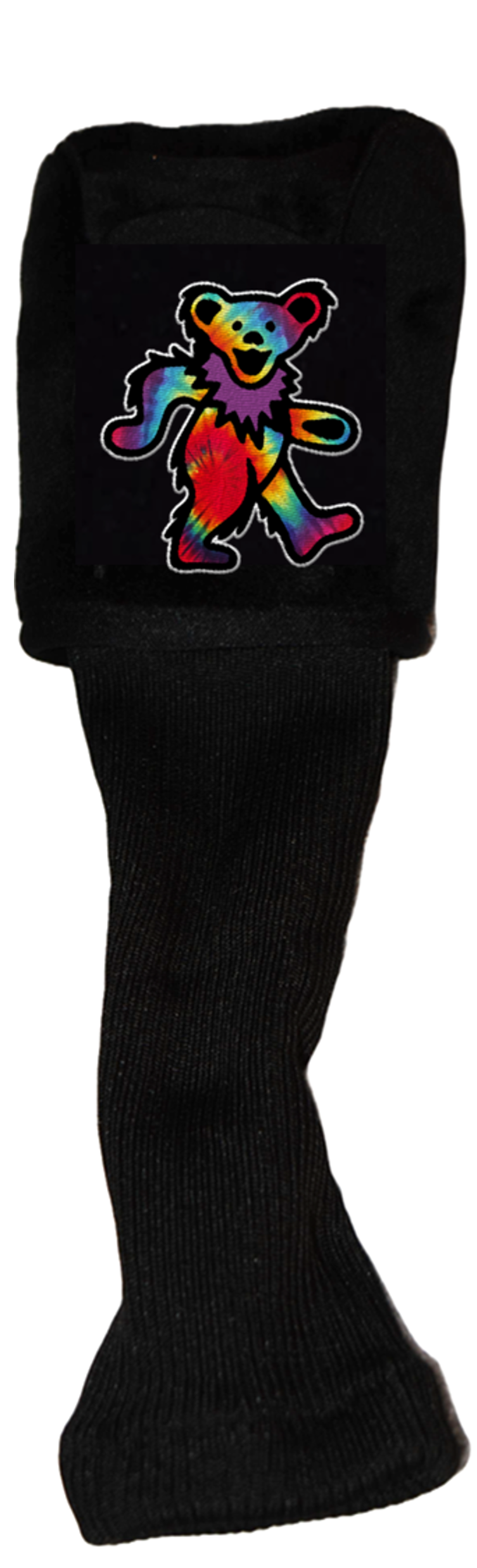 Dancing Bear Tie Dye Golf Head Cover, 3 Wood or 3 Hybrid, Front View