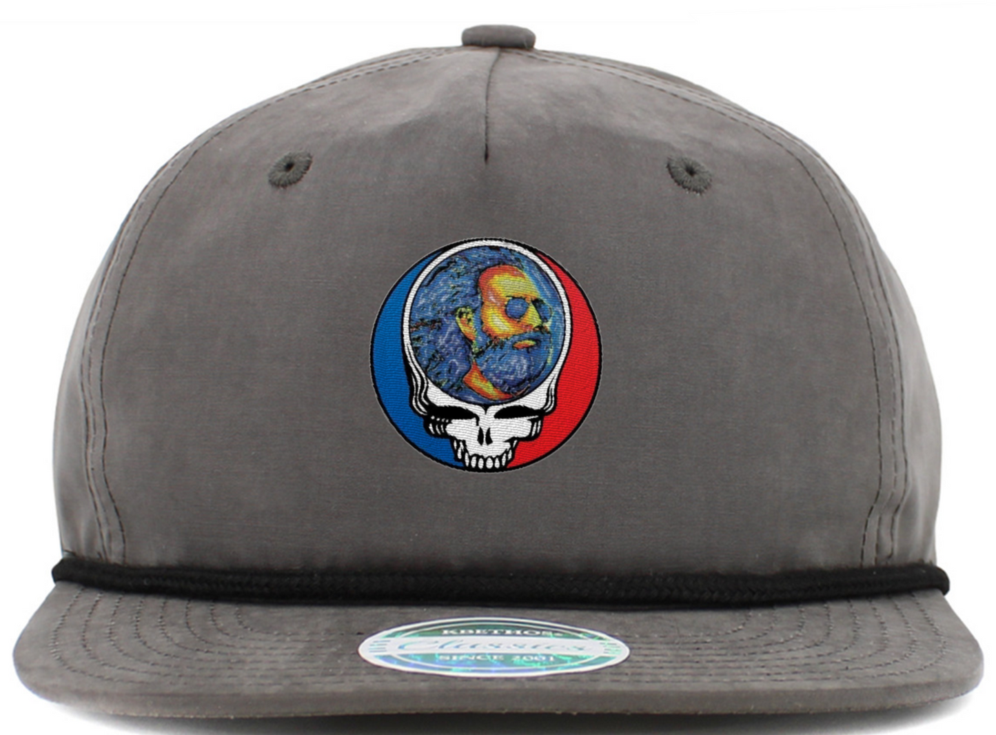 Jerry Garcia Fluid Steal Your Face Baseball Hats (5-Panel Brim Rope)
