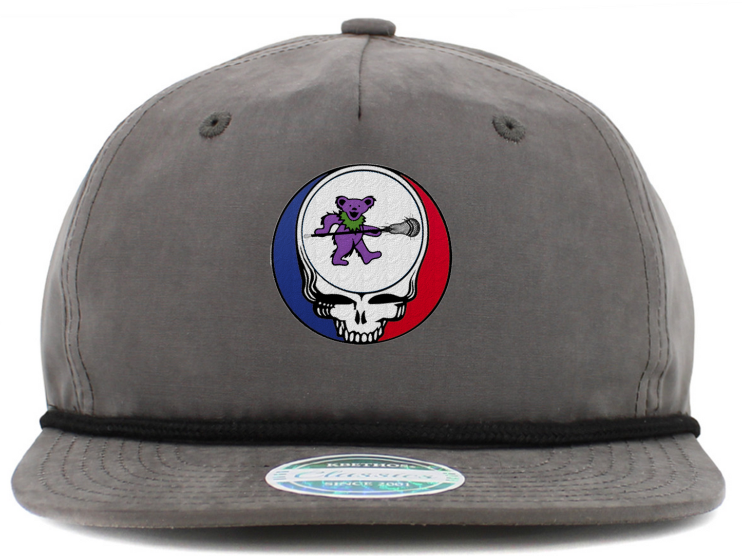 Dancing Bear Holding Lacrosse Stick Steal Your Face Baseball Hats (5-Panel Brim Rope)
