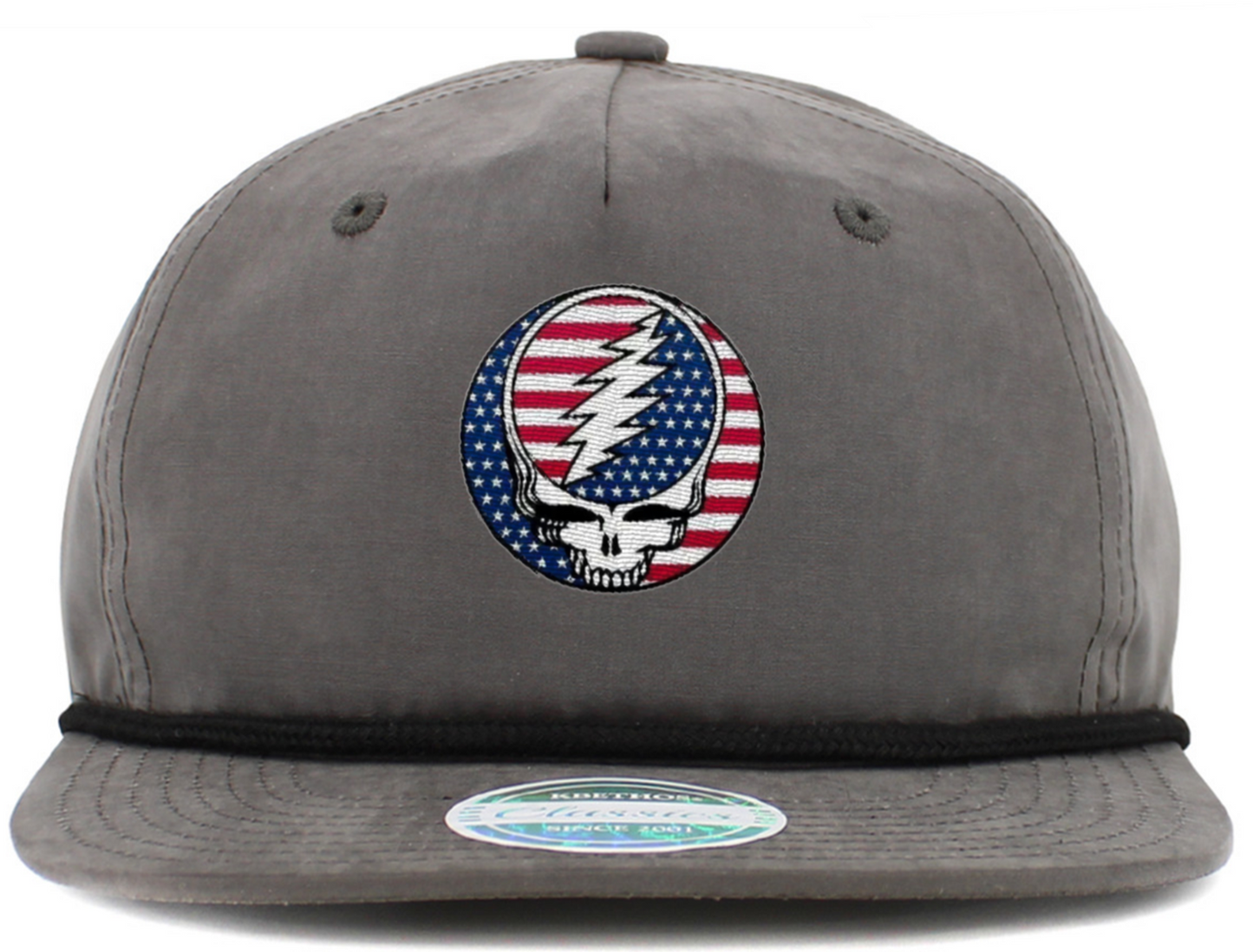American Flag Steal Your Face Baseball Hats (5-Panel Brim Rope)