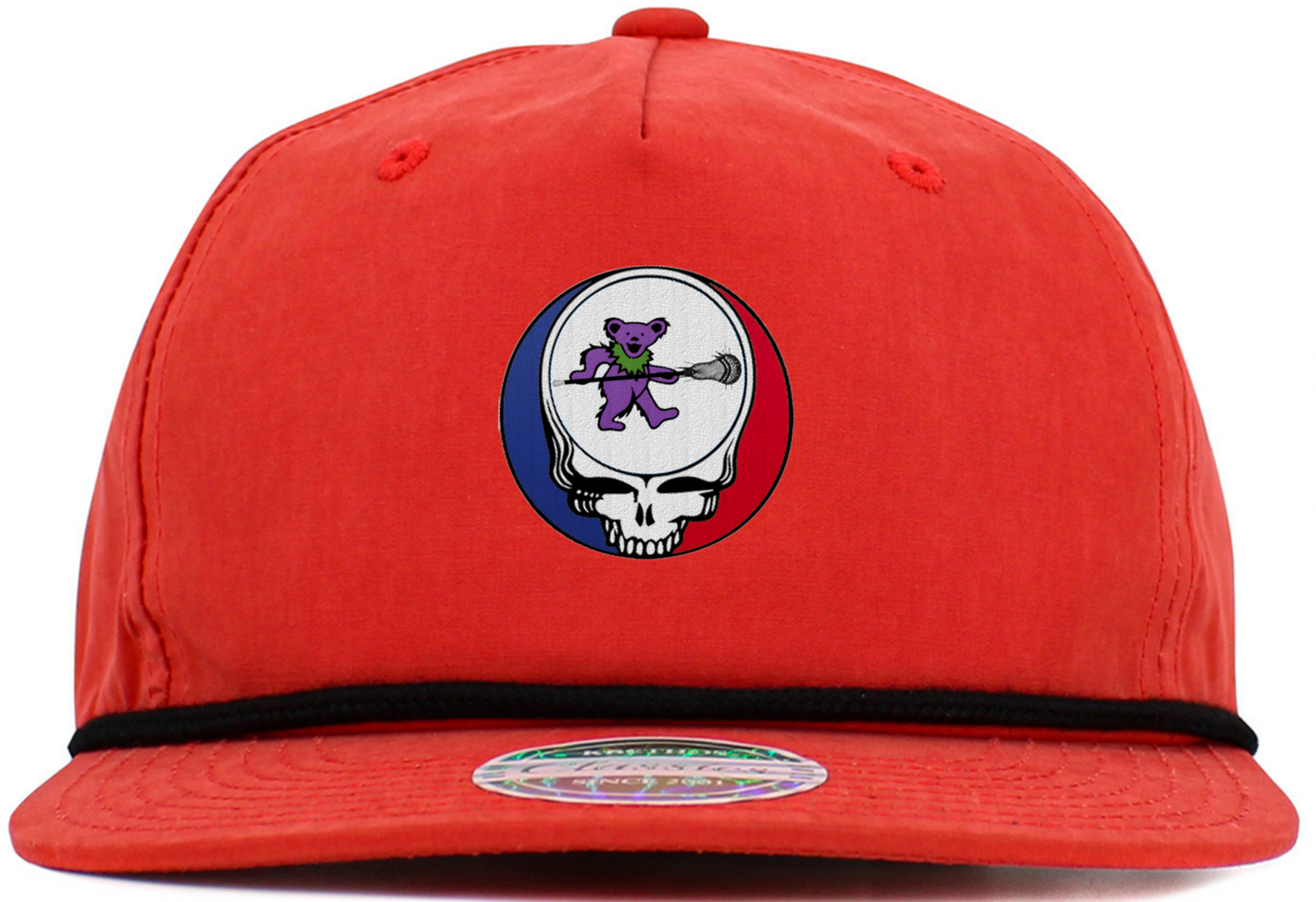 Dancing Bear Holding Lacrosse Stick Steal Your Face Baseball Hats (5-Panel Brim Rope)