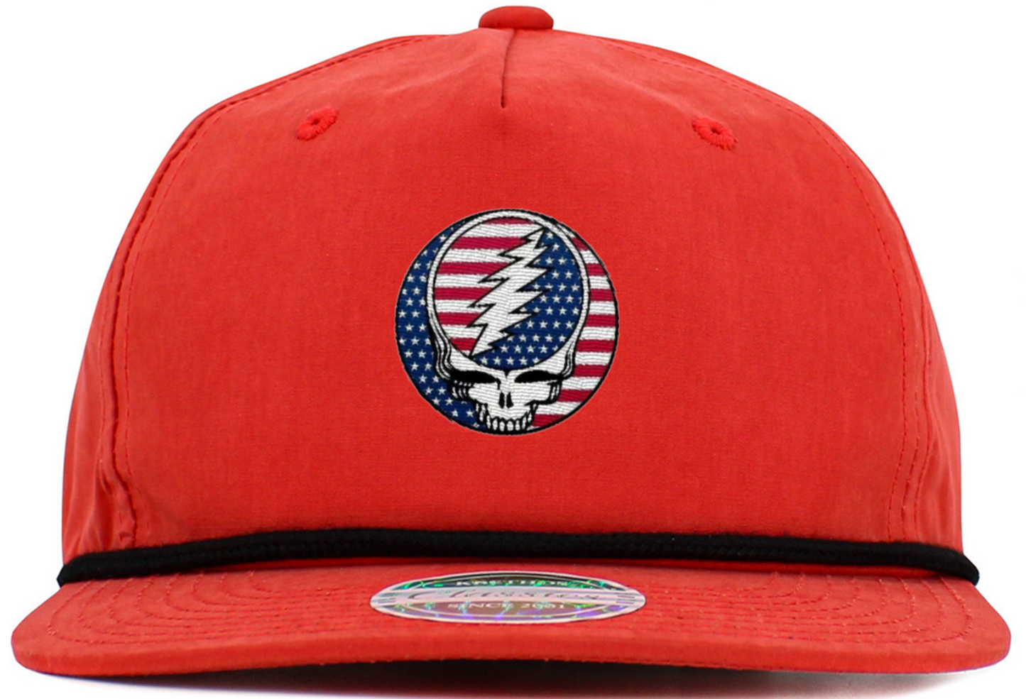 American Flag Steal Your Face Baseball Hats (5-Panel Brim Rope)