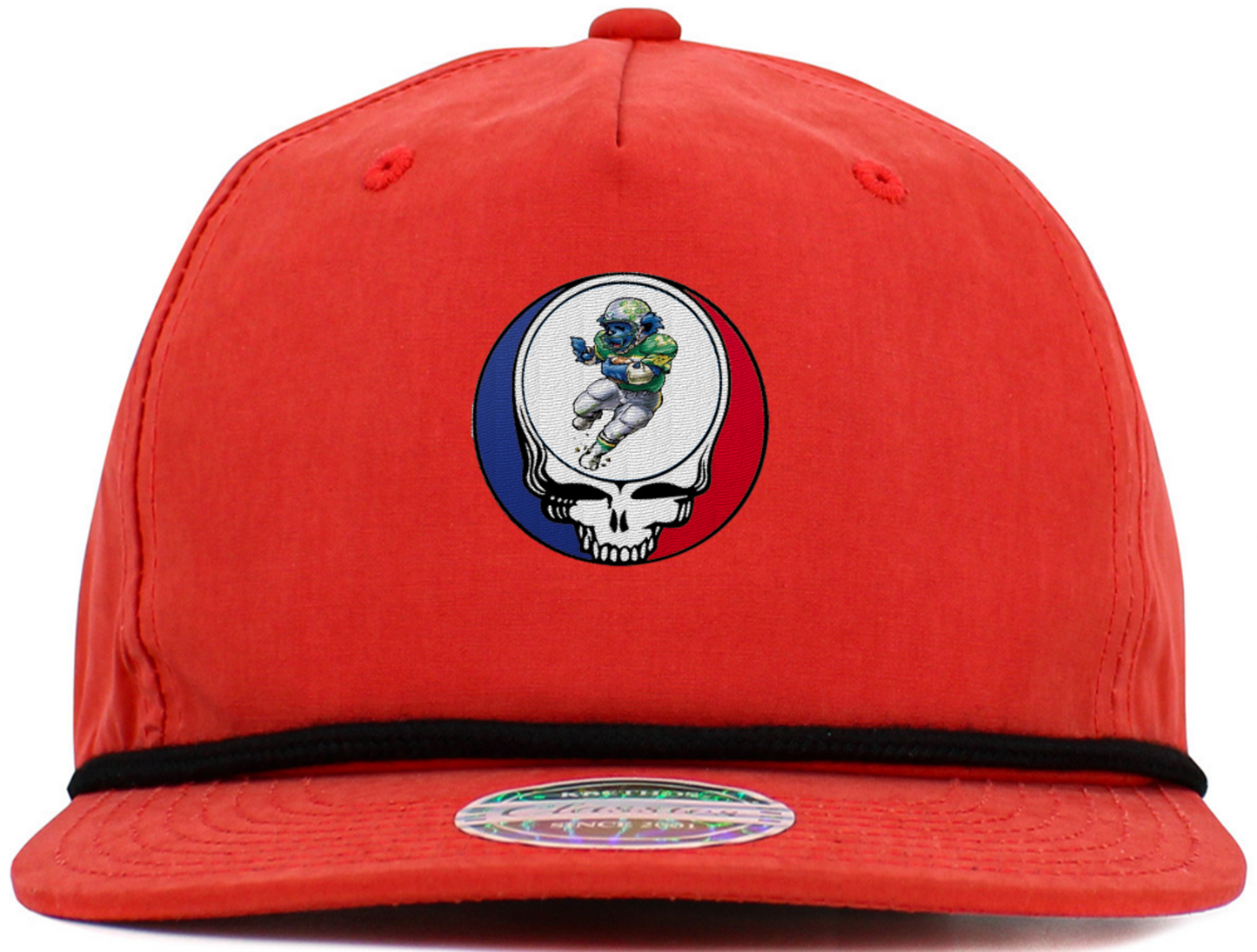 Dancing Bear Playing Football Steal Your Face Baseball Hats (5-Panel Brim Rope)