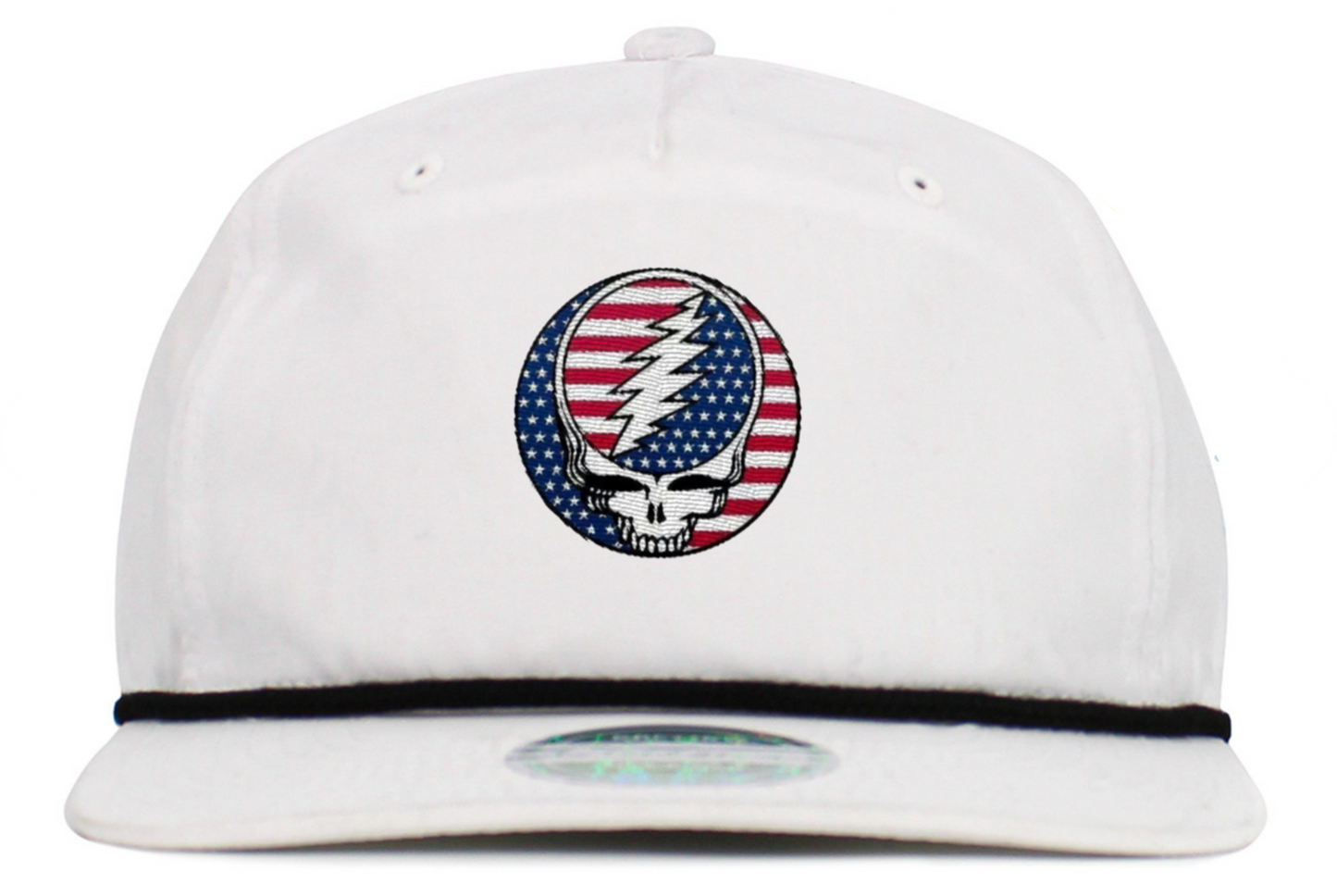 American Flag Steal Your Face Baseball Hats (5-Panel Brim Rope)