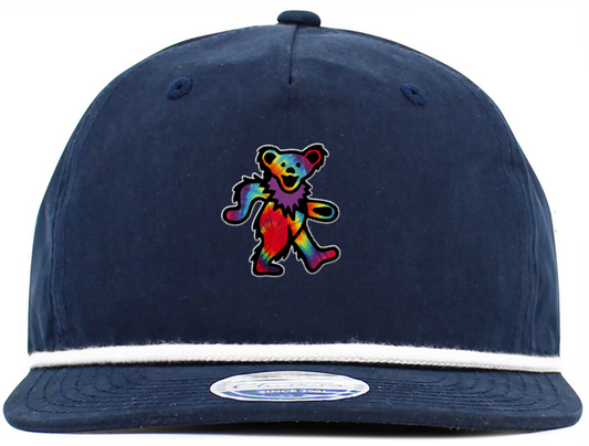 Dancing Bear Tie Dye Baseball Hats (5-Panel Brim Rope)