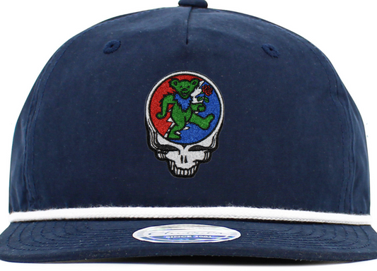 Dancing Bear with Rose Steal Your Face Baseball Hat with Brim Rope