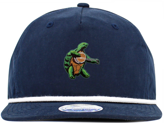 Terrapin Playing Banjo Baseball Hats (5-Panel Brim Rope)