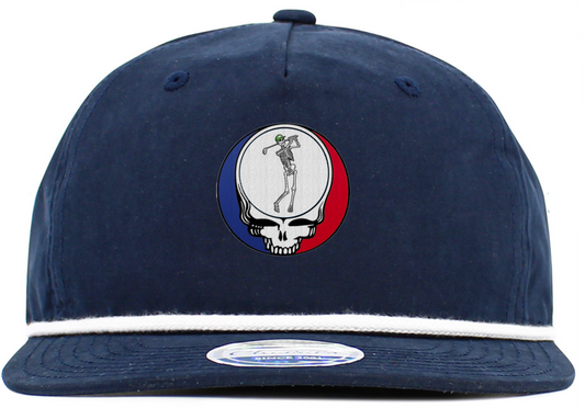 Skeleton Golfing Steal Your Face Baseball Hats (5-Panel Brim Rope)