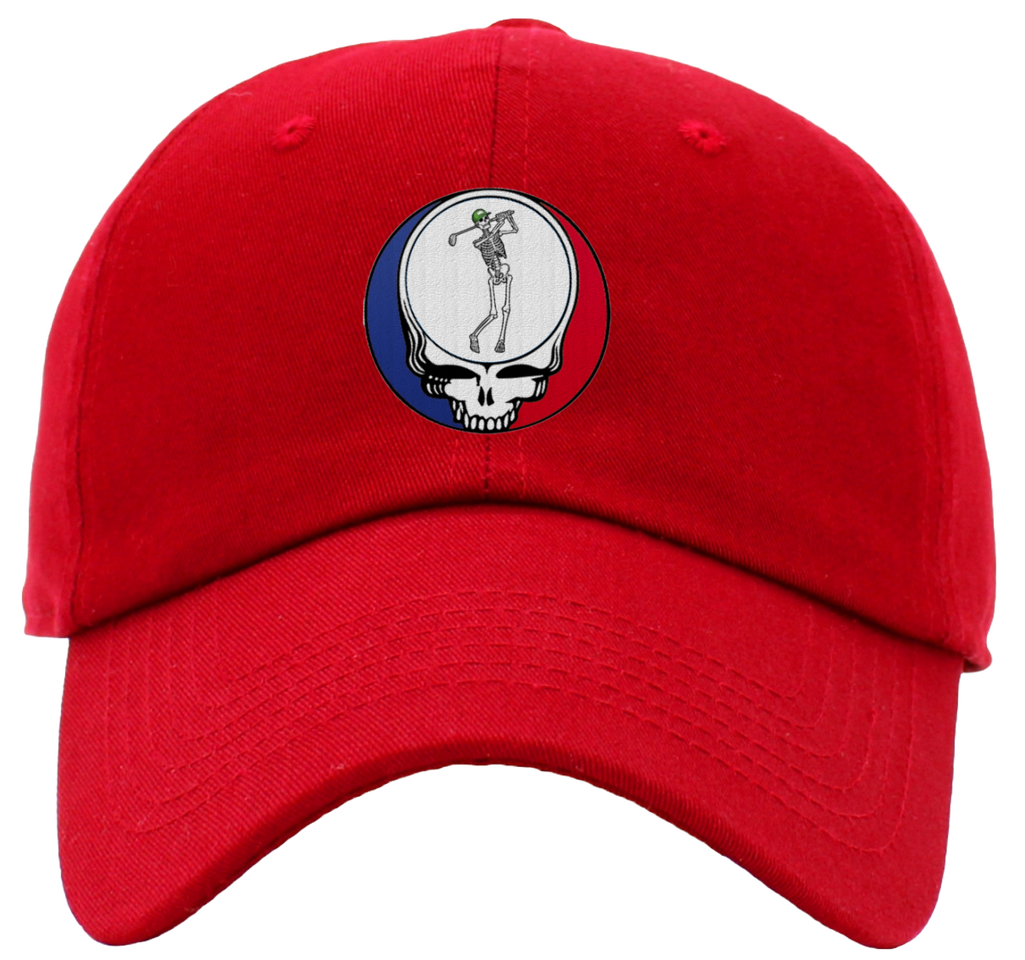 Skeleton Golfing Steal Your Face Low Profile Baseball Hats