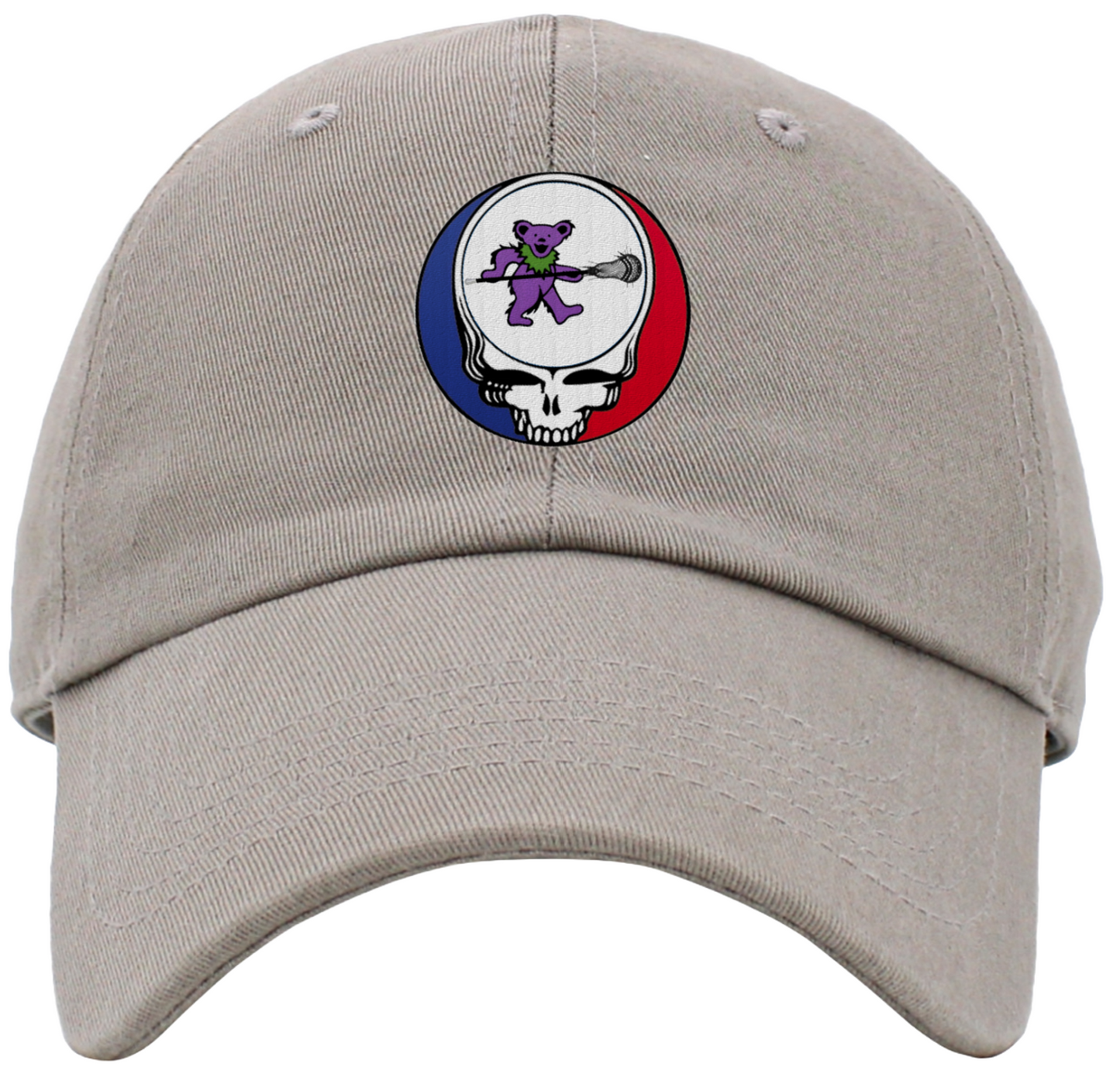 Dancing Bear Holding Lacrosse Stick Steal Your Face Low Profile Baseball Hats