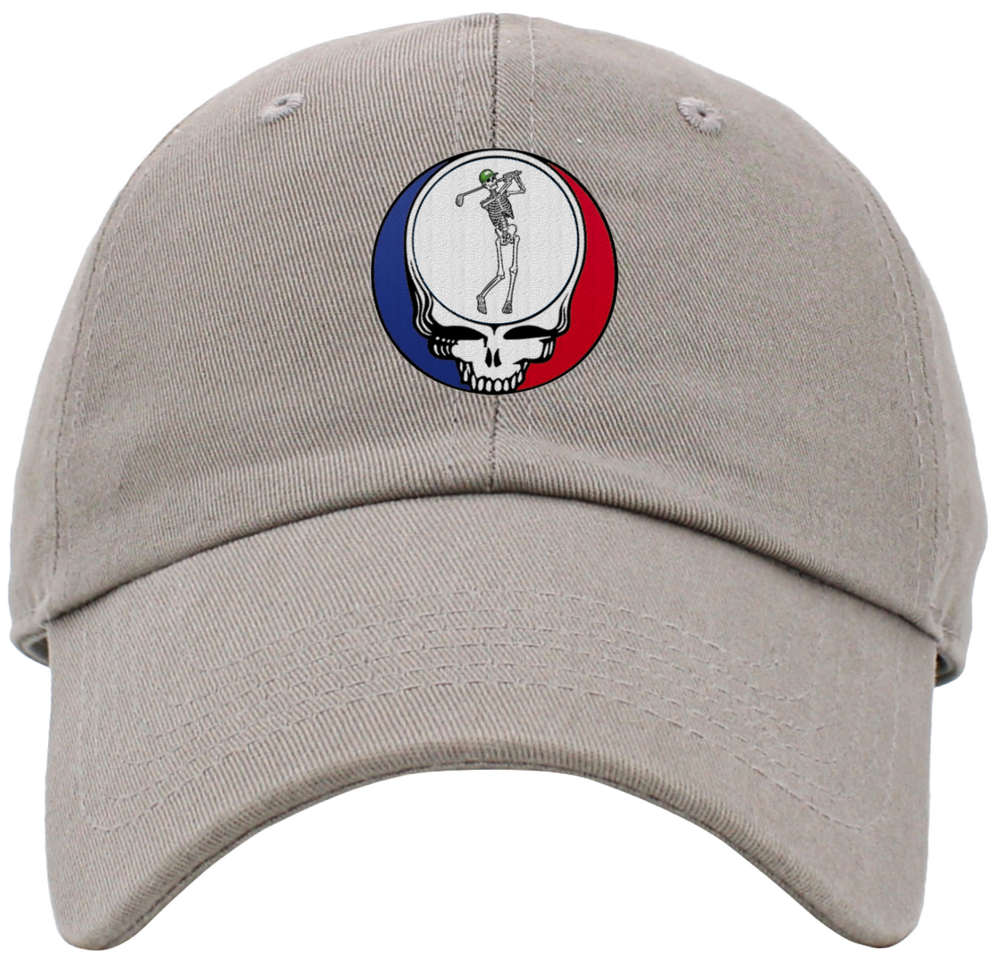 Skeleton Golfing Steal Your Face Baseball Hat