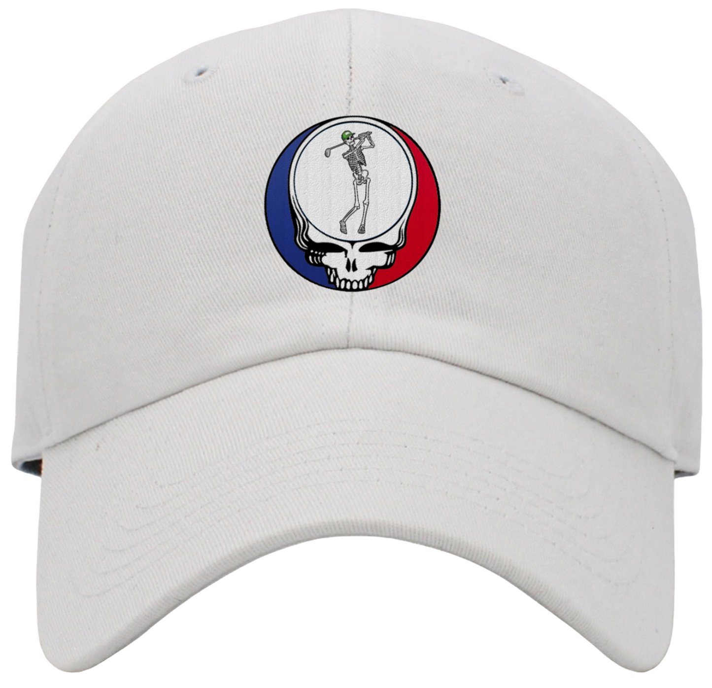 Skeleton Golfing Steal Your Face Baseball Hat