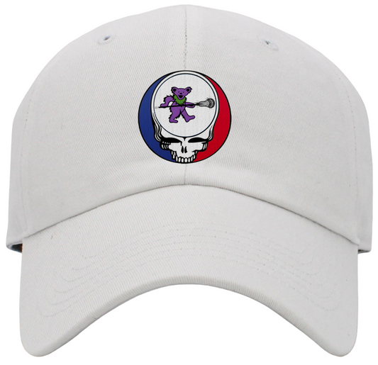 Dancing Bear Holding Lacrosse Stick Steal Your Face Low Profile Baseball Hats