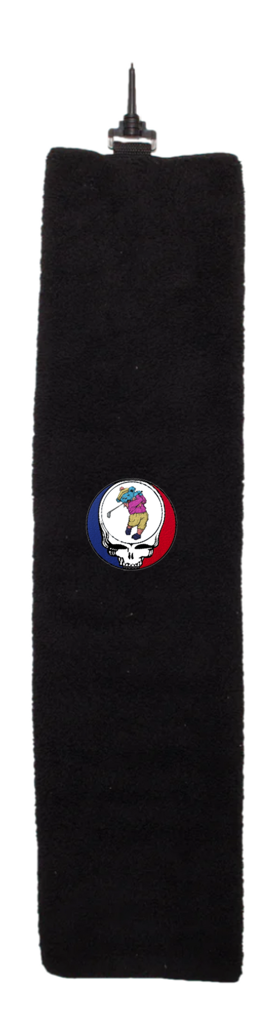 Dancing Bear Golfing Steal Your Face Tri-Fold Golf Towel